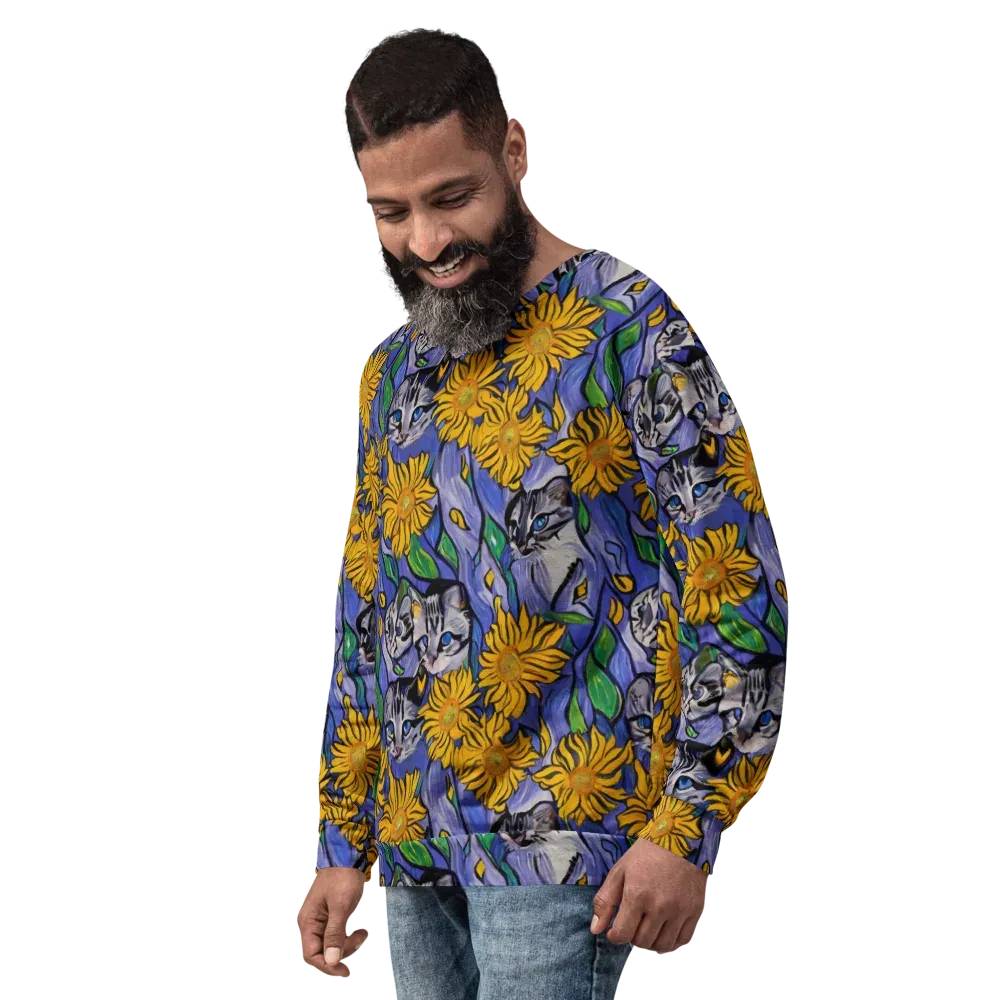 Feline Flora on Sweatshirt — Left Front
