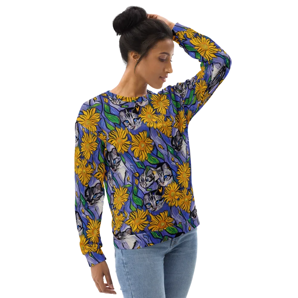 Feline Flora on Sweatshirt — Right Front