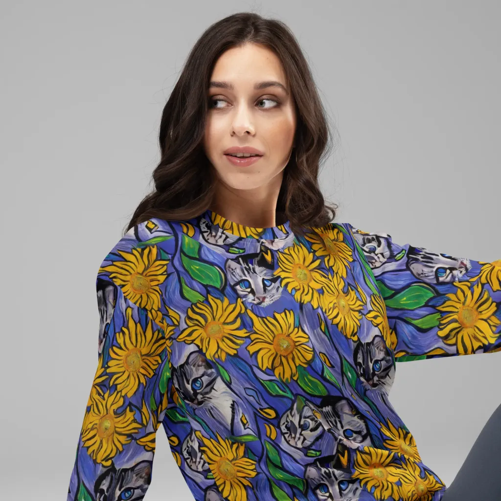 Feline Flora on Sweatshirt — Right Front