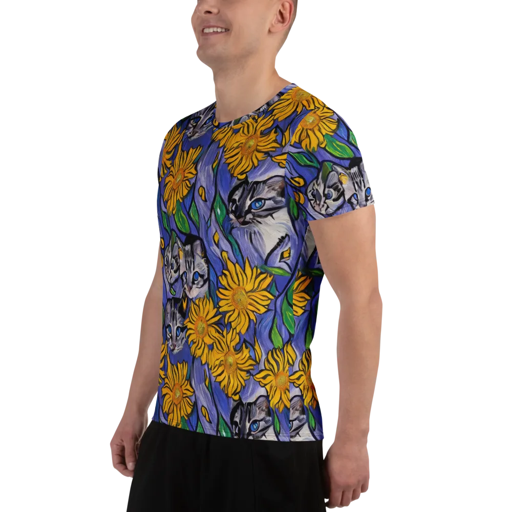Feline Flora on Men's Athletic T-Shirt — Left
