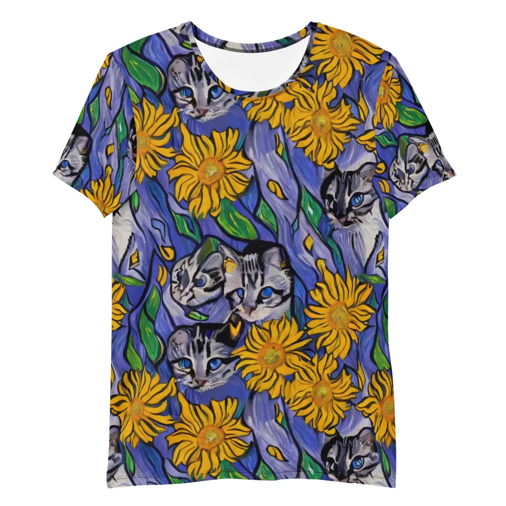 Feline Flora on Men's Athletic T-Shirt — Front