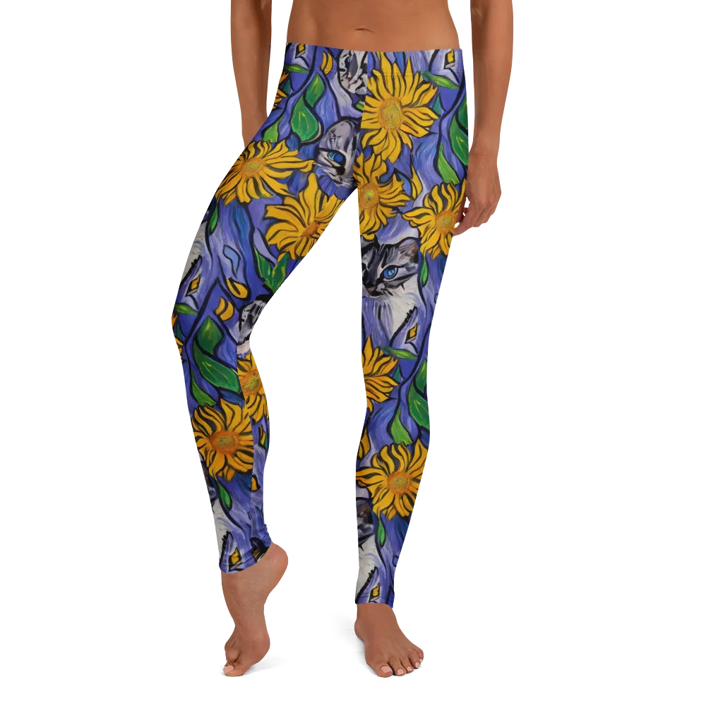 Feline Flora on Leggings — Front