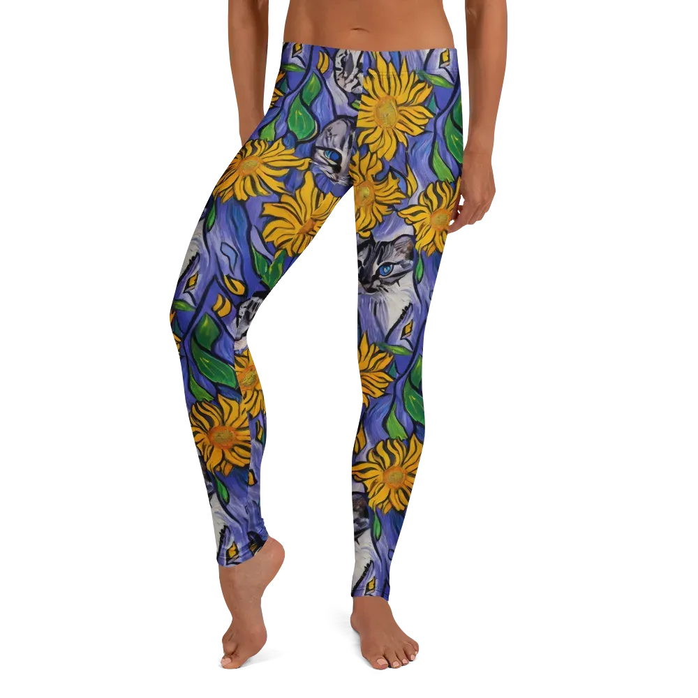 Feline Flora on Leggings — Front