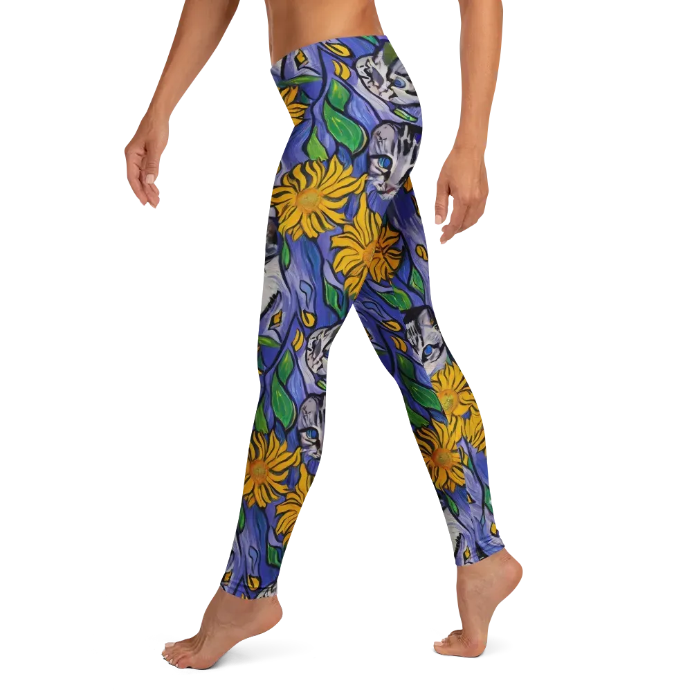 Feline Flora on Leggings — Left