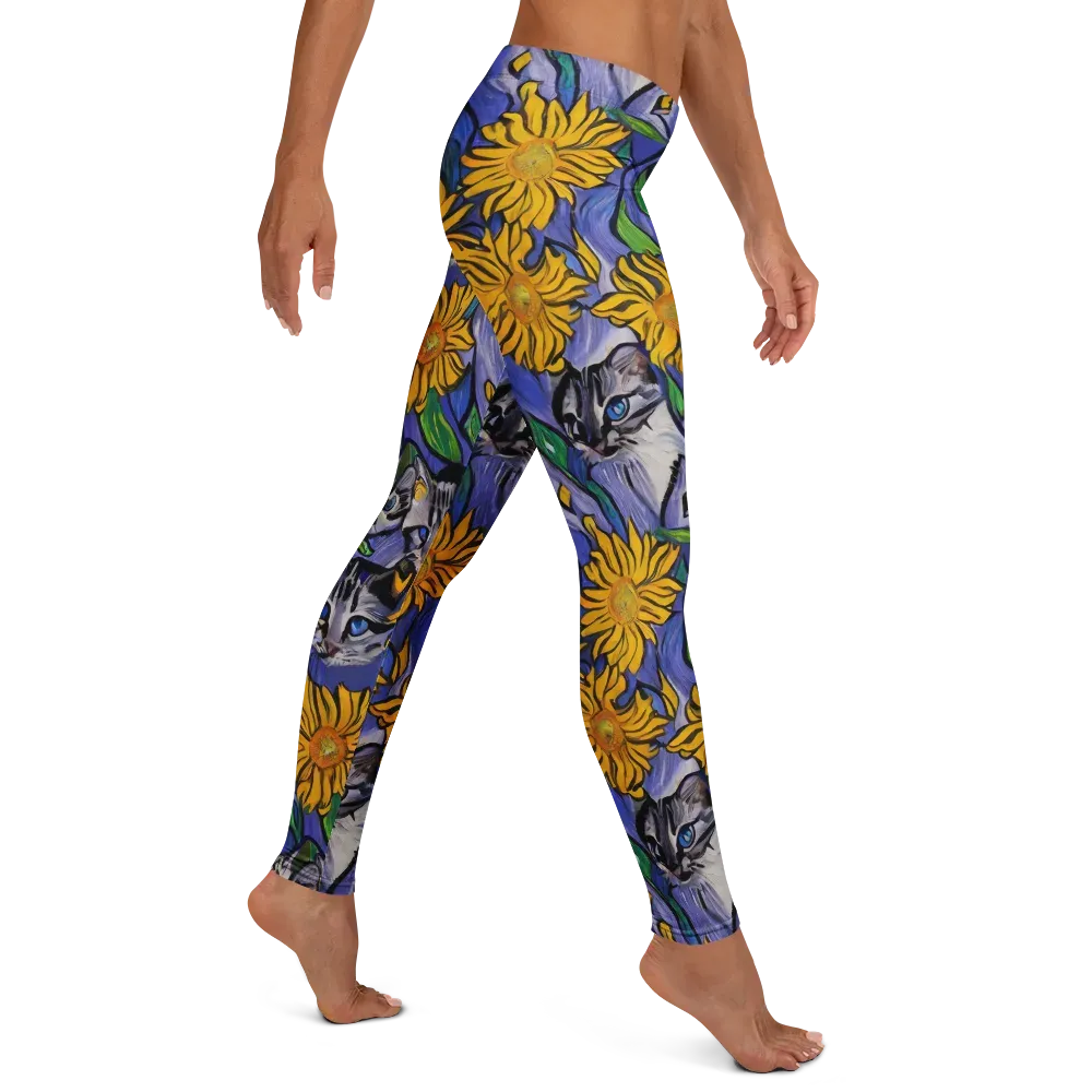 Feline Flora on Leggings — Right