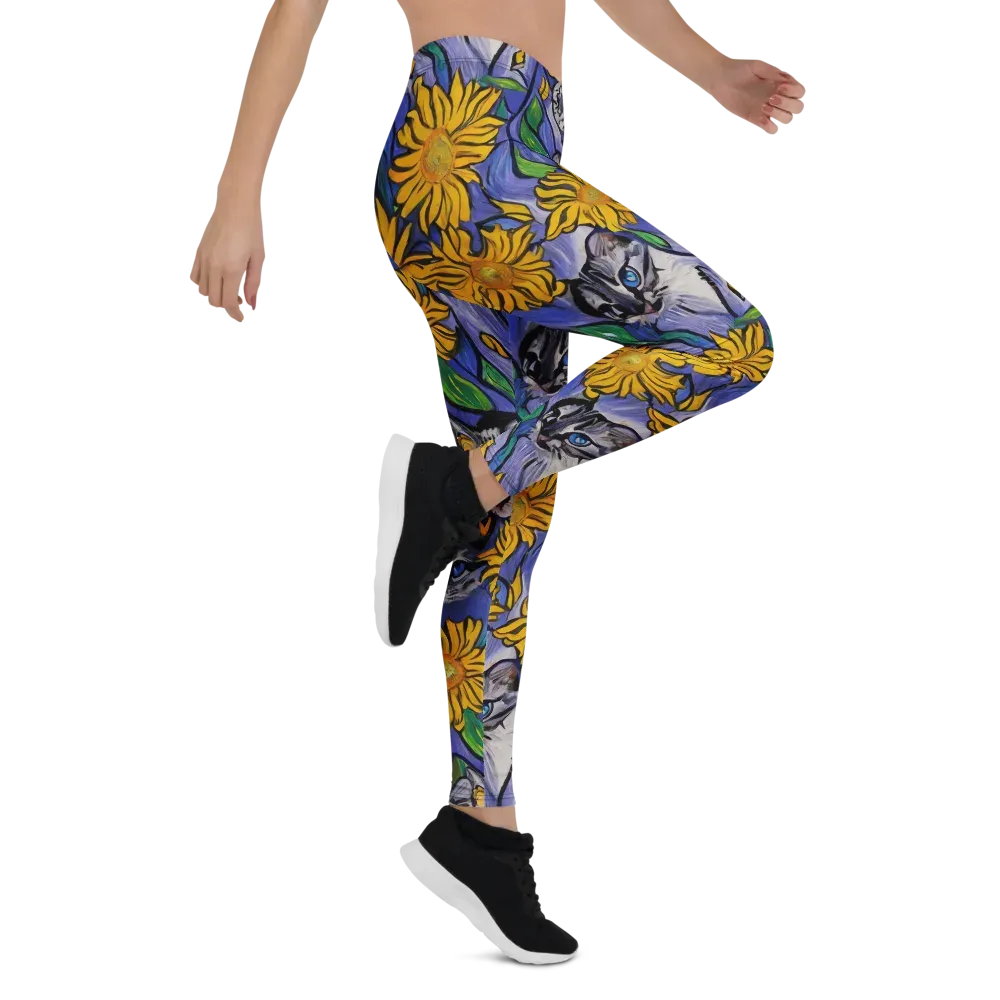 Feline Flora on Leggings — Right