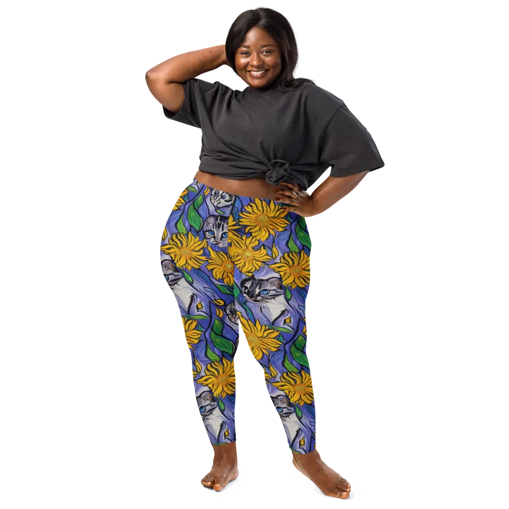 Feline Flora on Leggings — Front
