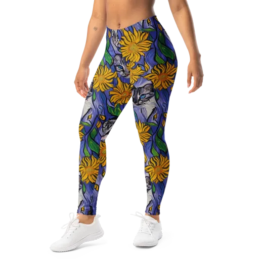 Feline Flora on a Leggings