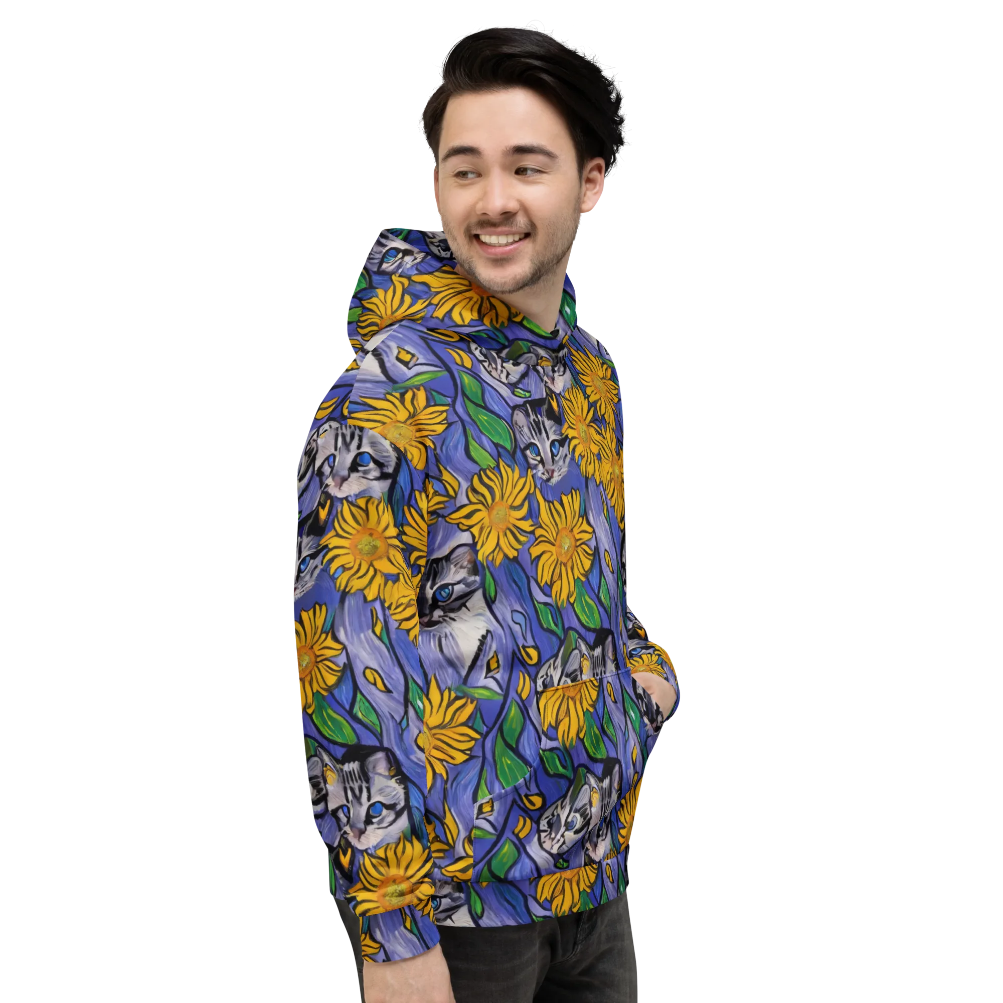 Feline Flora on Hoodie — Right