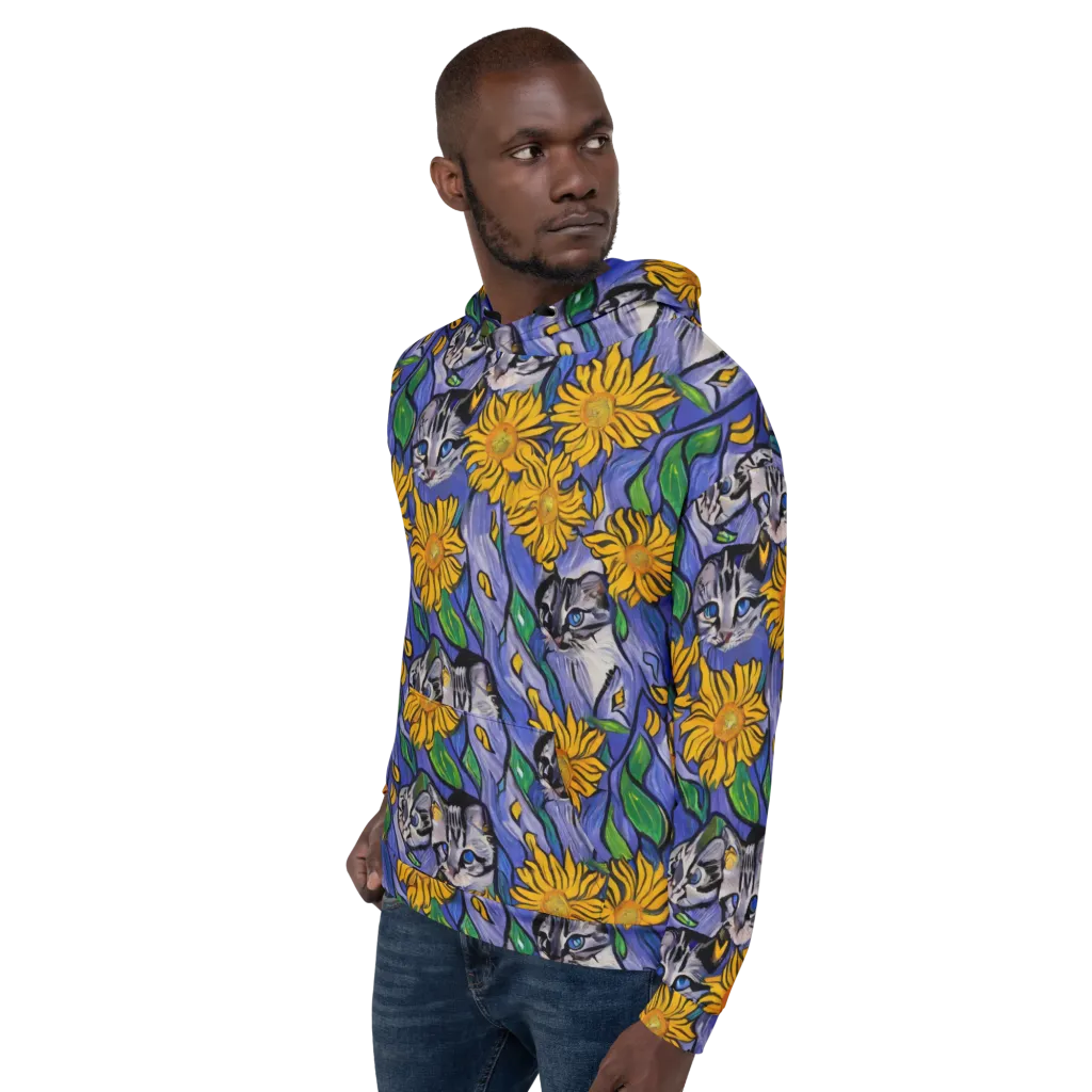 Feline Flora on Hoodie — Left