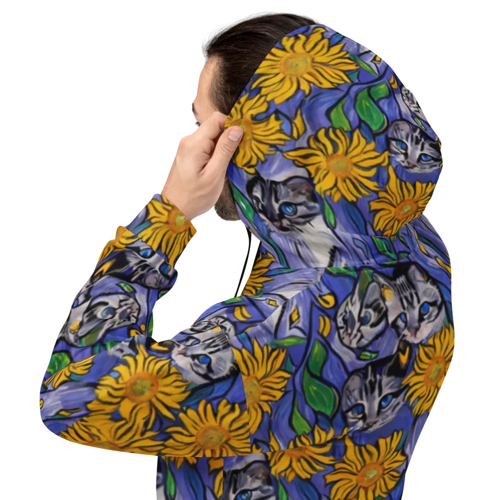 Feline Flora on Hoodie — Back