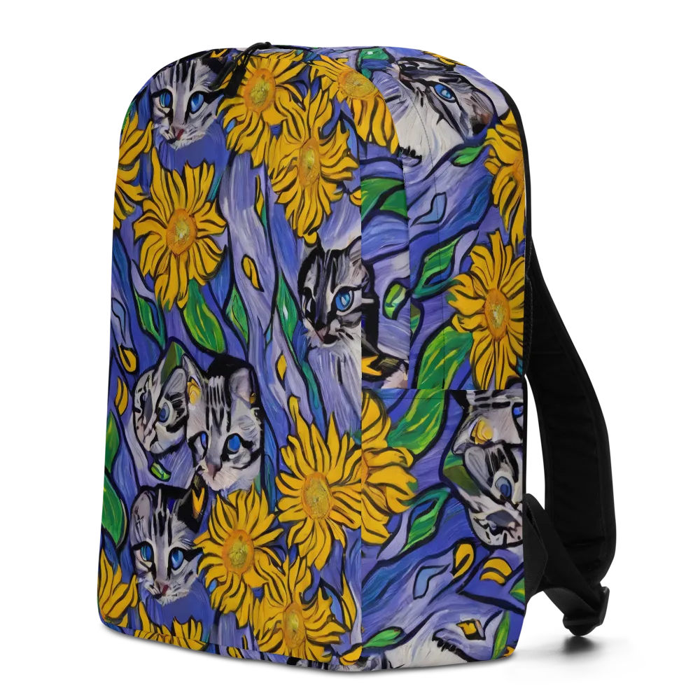 Feline Flora on Minimalist Backpack — Left