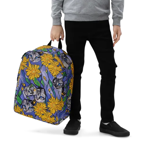 Feline Flora on a Minimalist Backpack