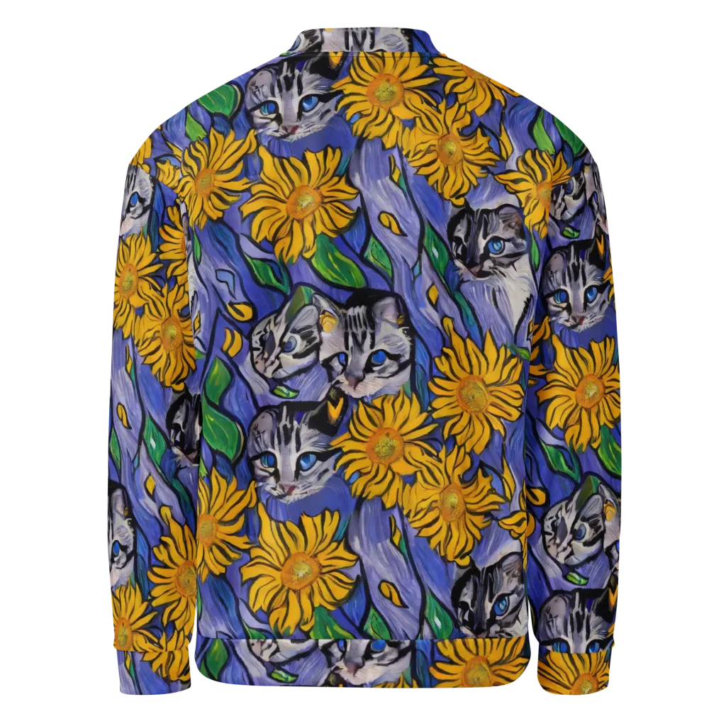 Feline Flora on Bomber Jacket — Back