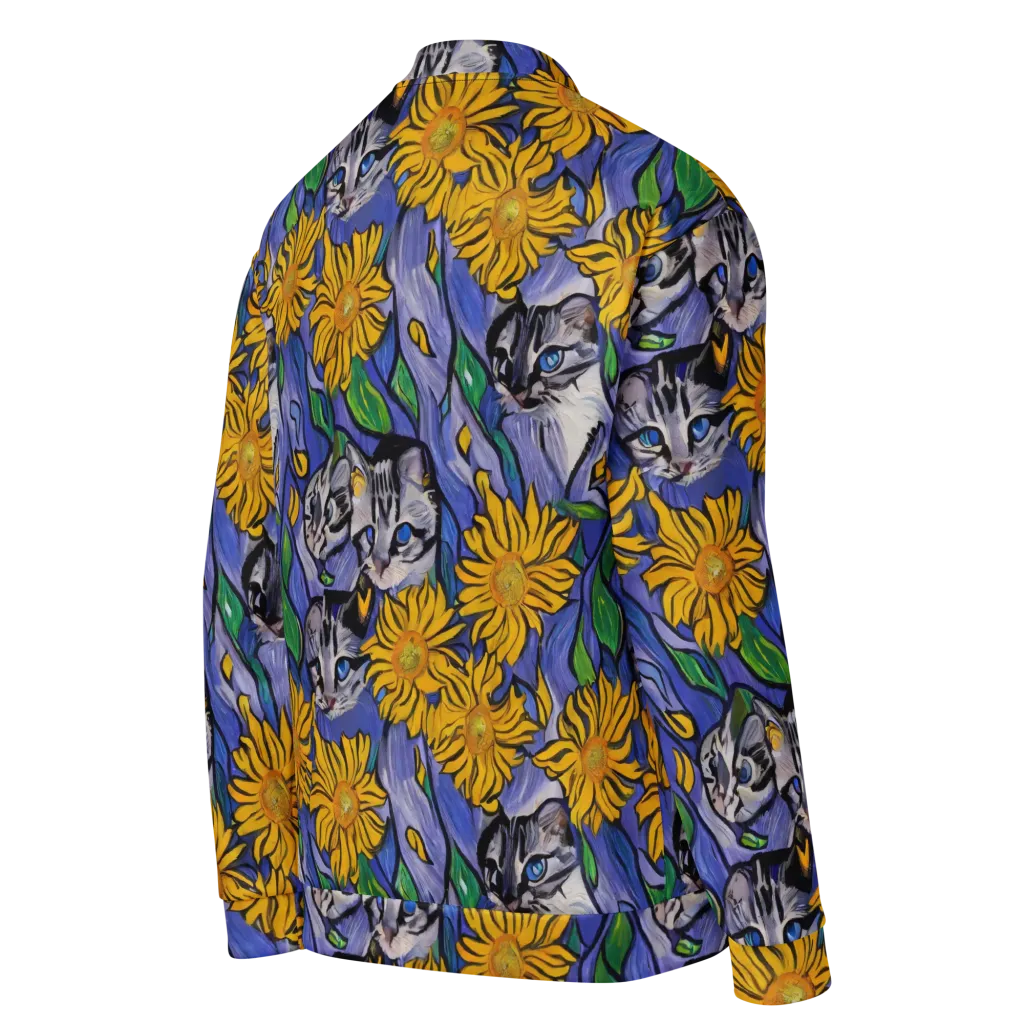 Feline Flora on Bomber Jacket — Right Back