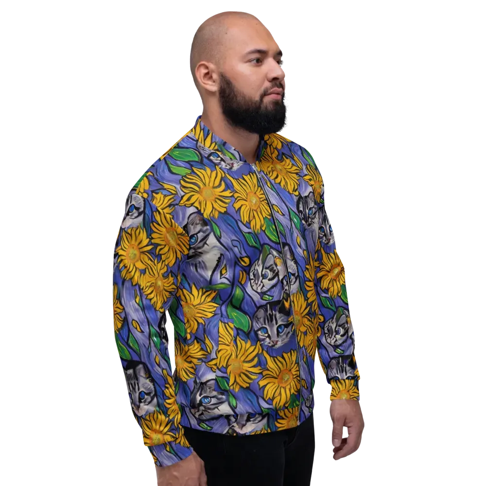 Feline Flora on Bomber Jacket — Right