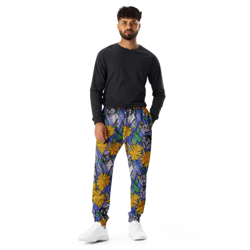Feline Flora on a Men's Joggers