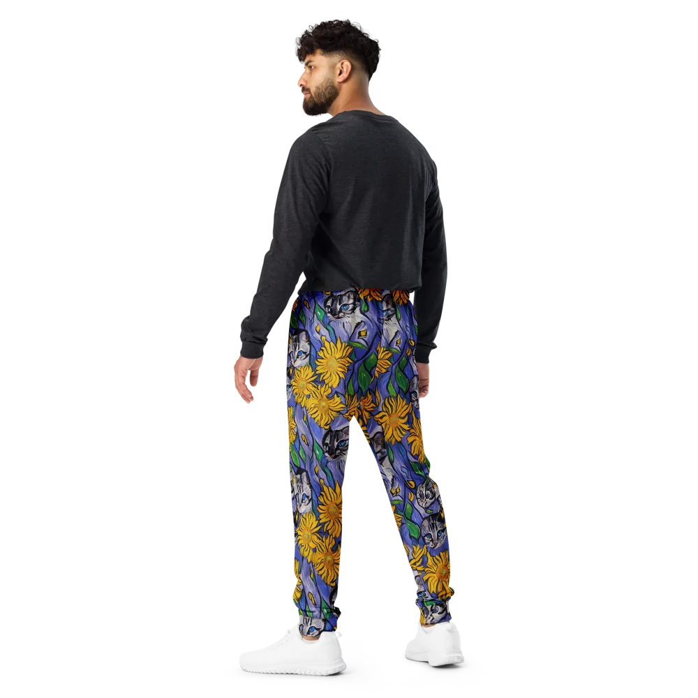 Feline Flora on Men's Joggers — Back