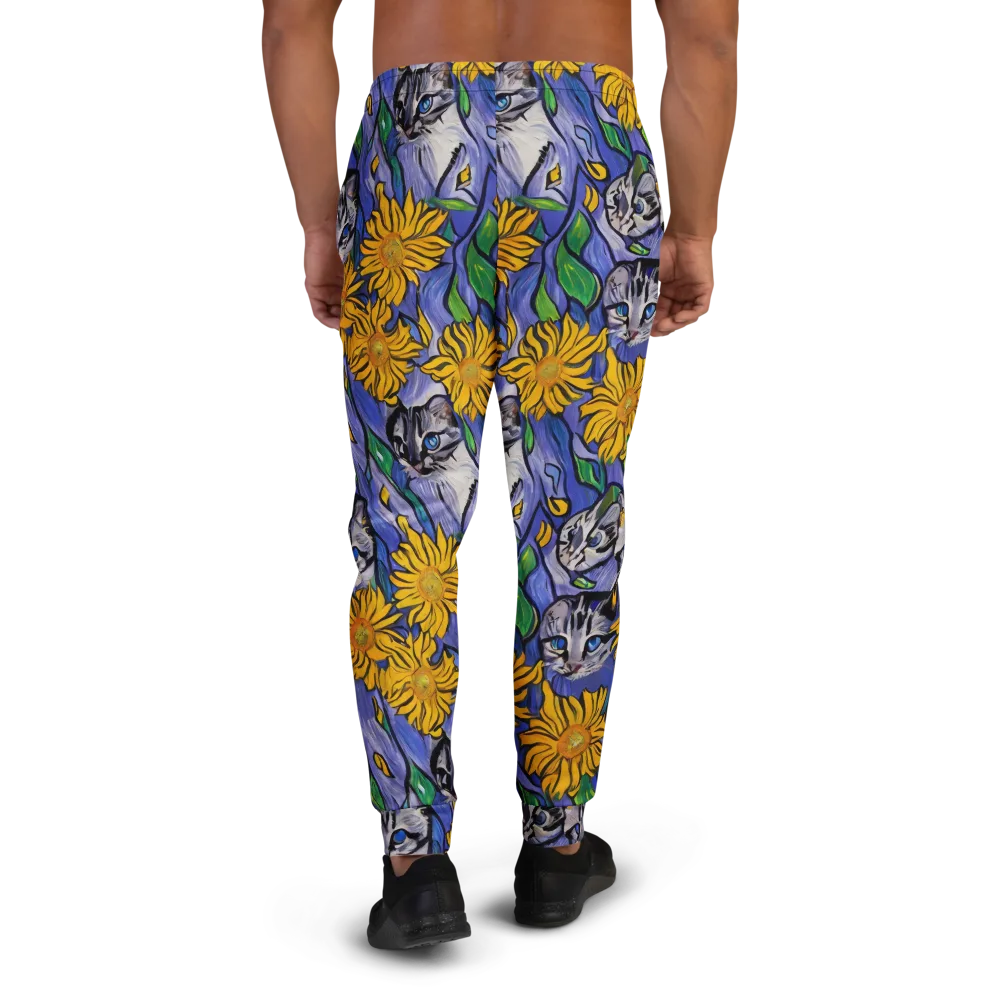 Feline Flora on Men's Joggers — Back