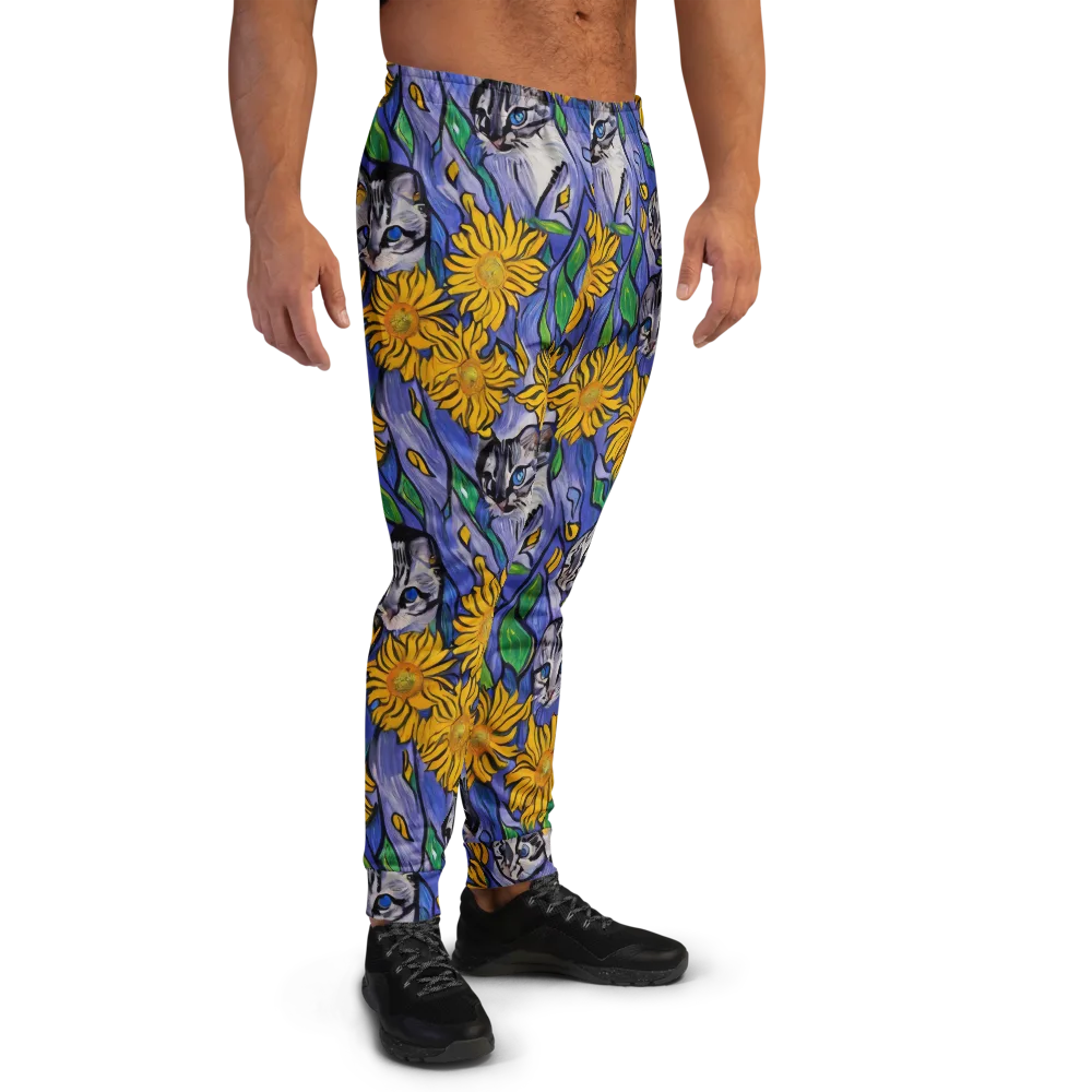 Feline Flora on Men's Joggers — Right