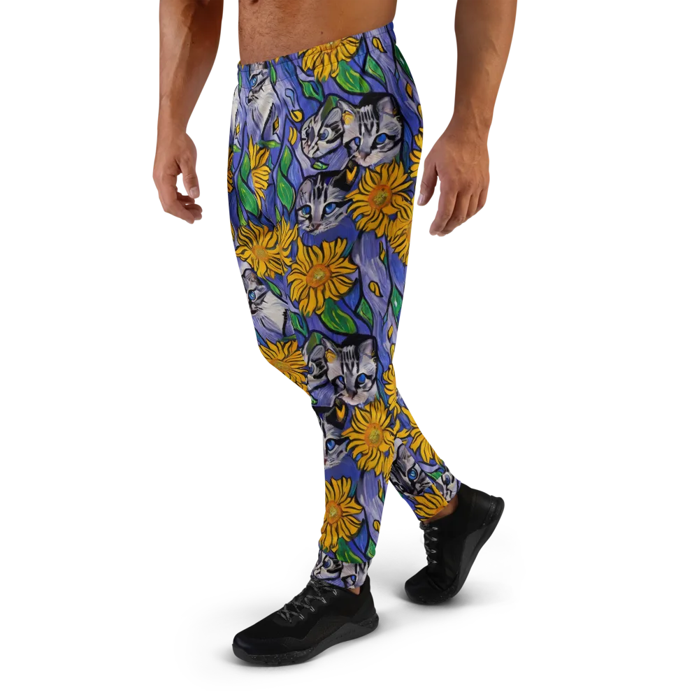 Feline Flora on Men's Joggers — Left