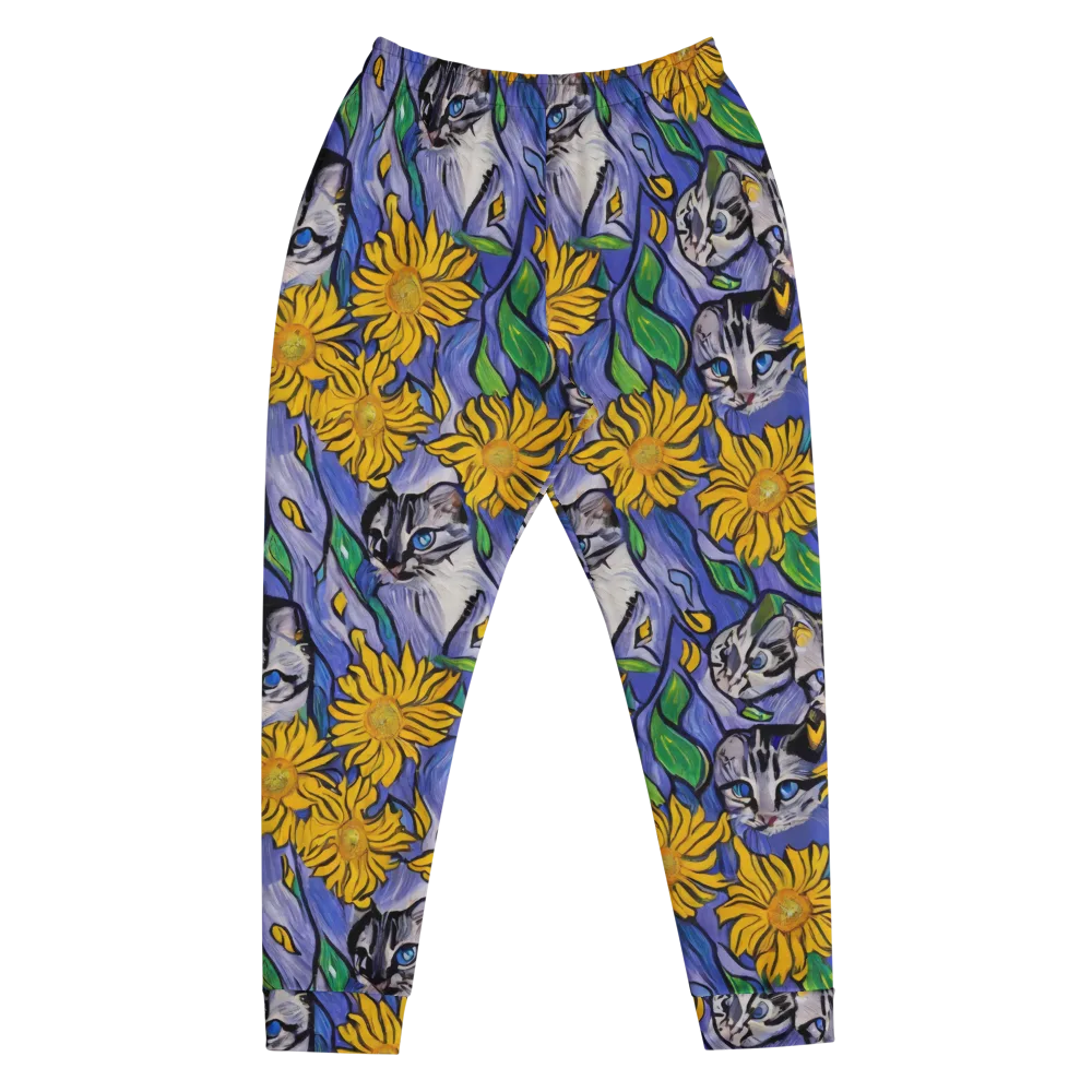 Feline Flora on Men's Joggers — Front