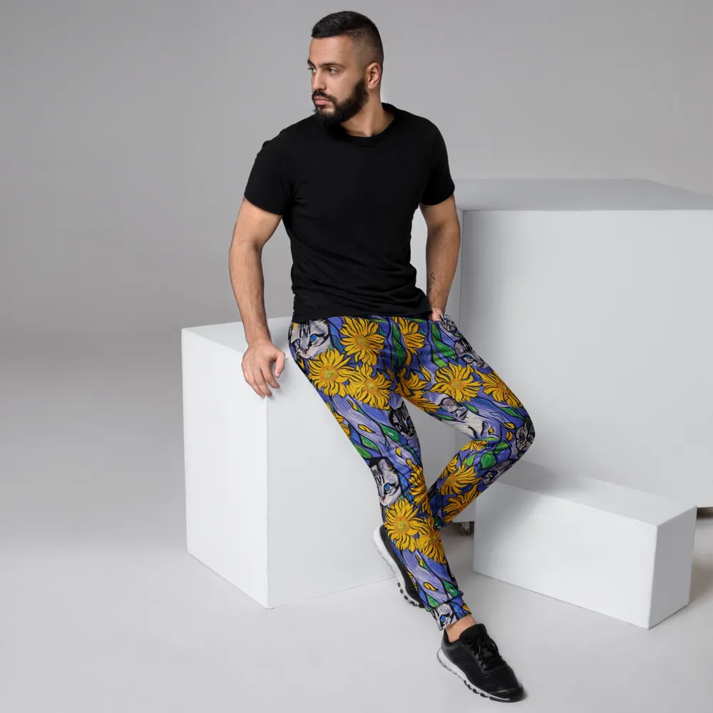 Feline Flora on Men's Joggers — Right