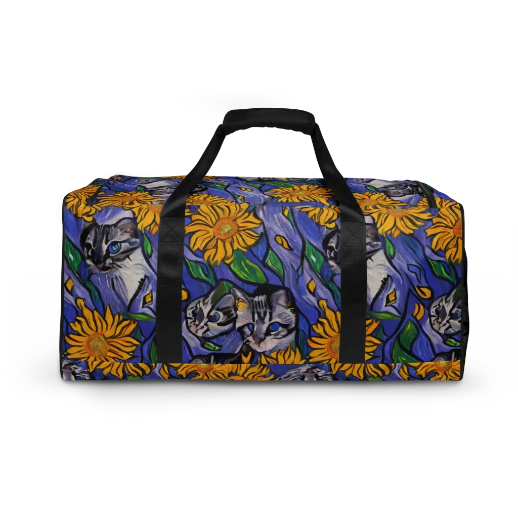 Feline Flora on Duffle Bag — Back