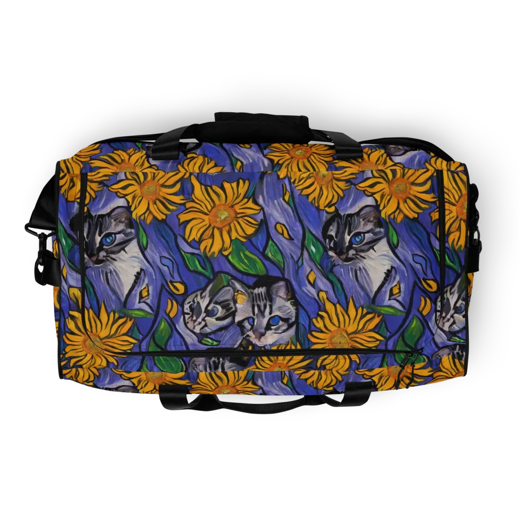 Feline Flora on Duffle Bag — Top
