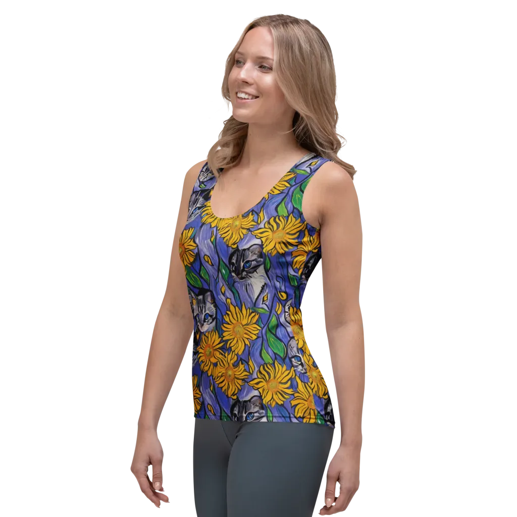 Feline Flora on Women's Tank Top — Left Front