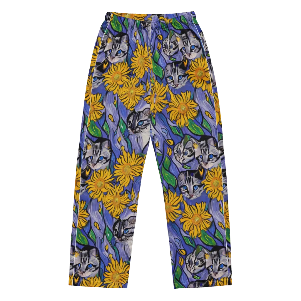 Feline Flora on Women's Pajama Pants — Front