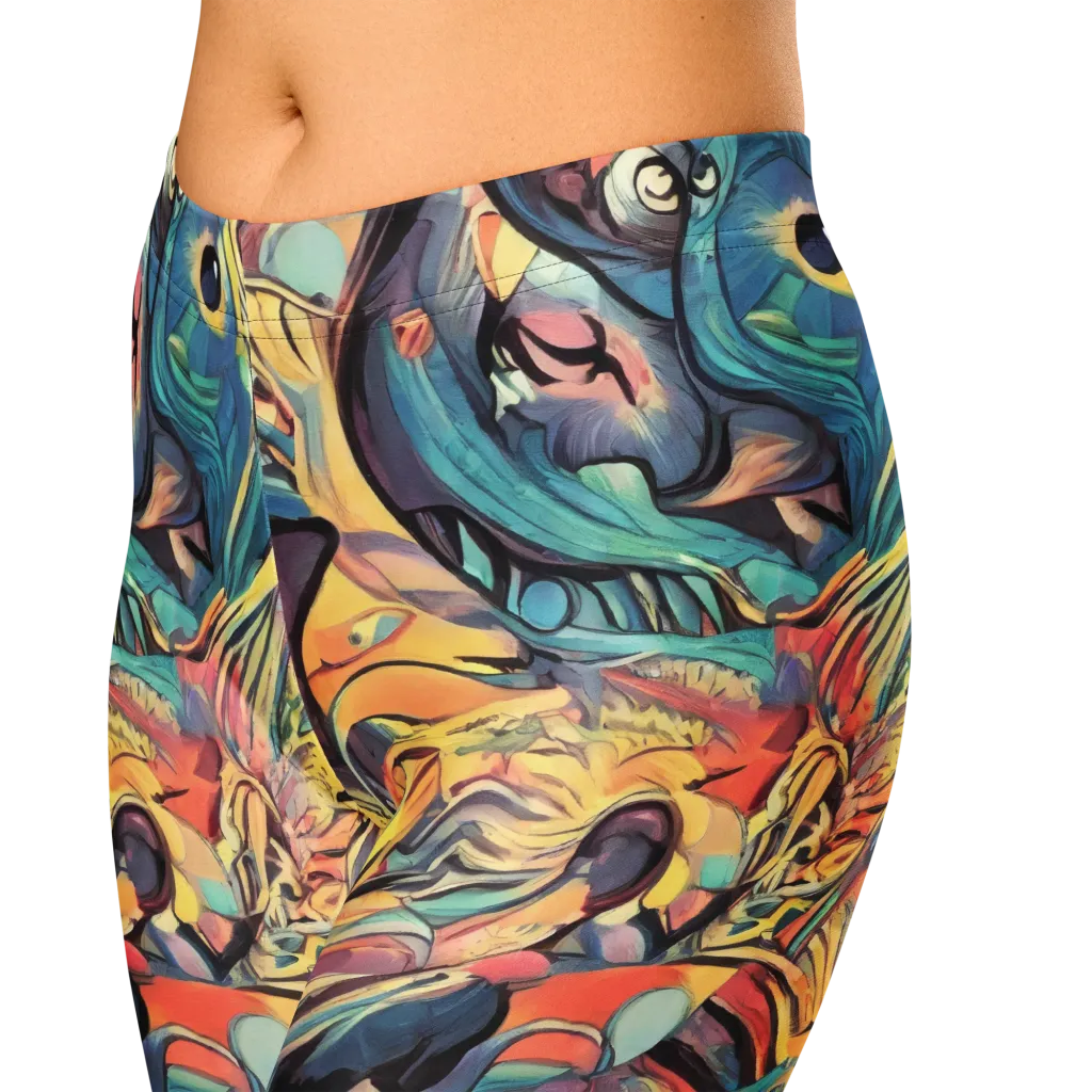 Harmonic Dream on Capri Leggings — Zoomed-in