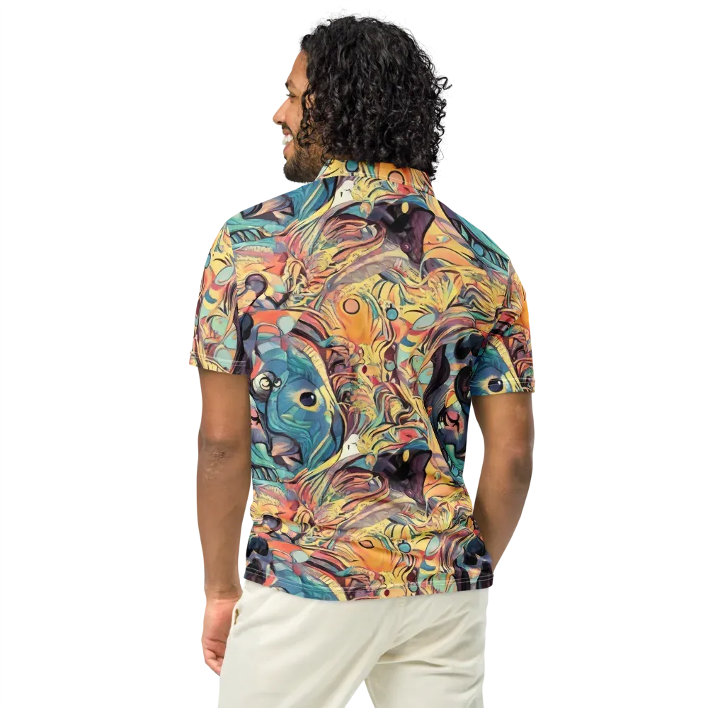 Harmonic Dream on Men's Slim Fit Polo Shirt — Back