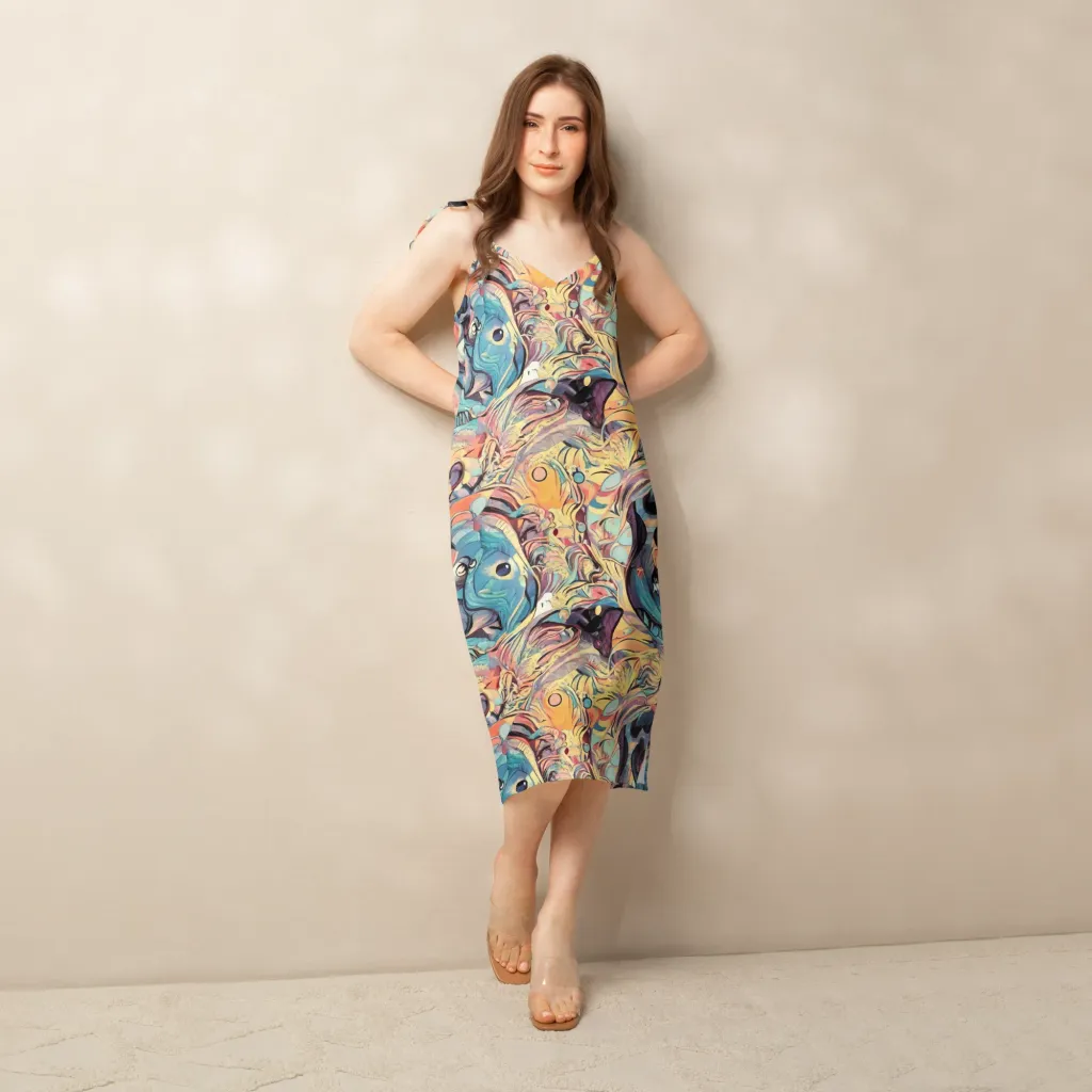 Harmonic Dream on Slip Dress — Front