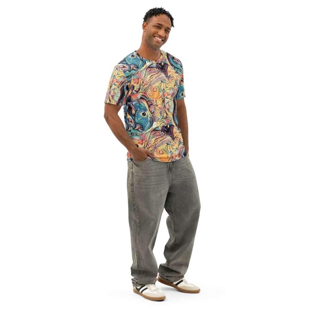 Harmonic Dream on Men's Cotton Crew Neck T-Shirt — Right Front