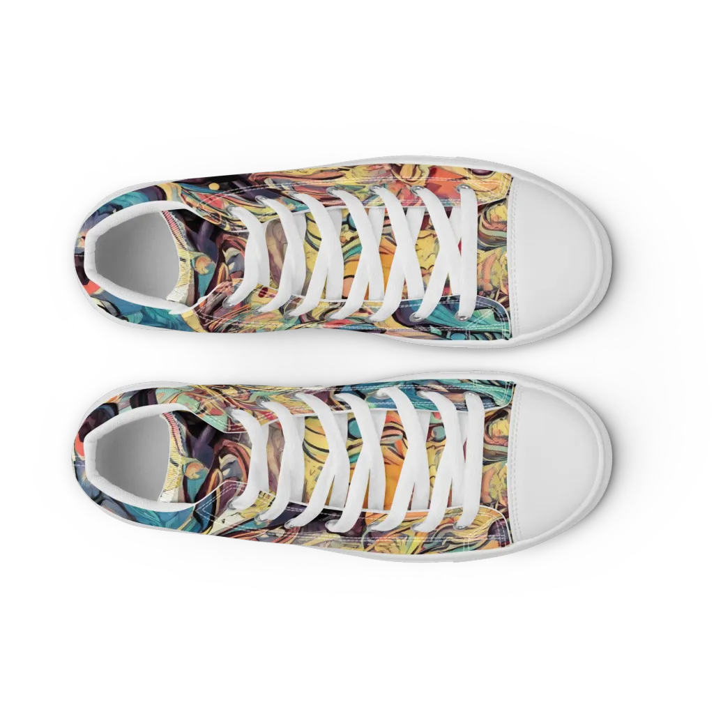 Harmonic Dream on Men's High Top Canvas Shoes — Front