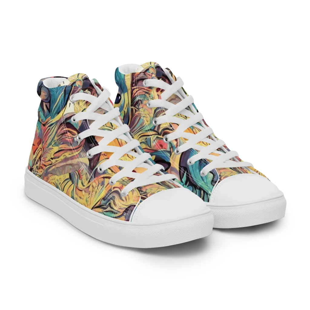 Harmonic Dream on Men's High Top Canvas Shoes — Right Front
