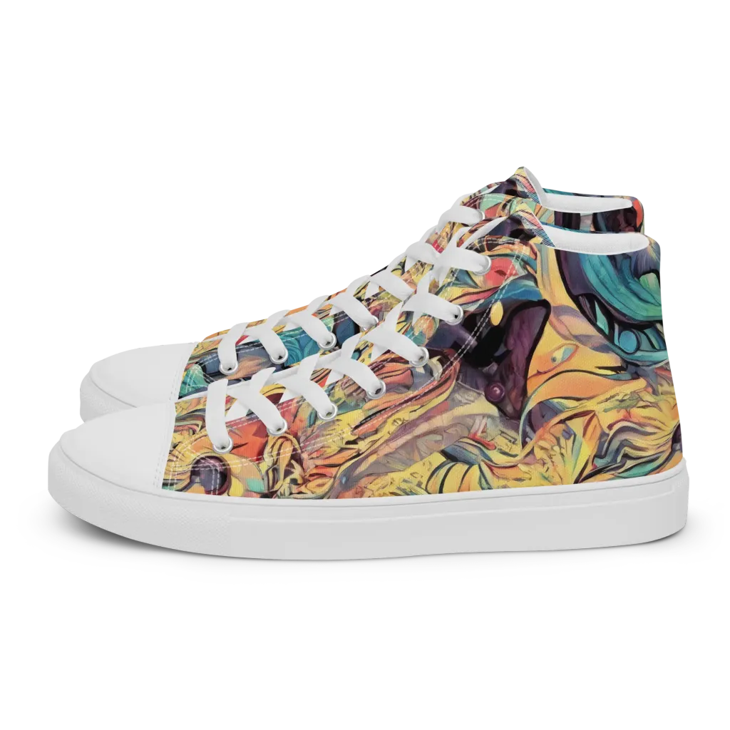 Harmonic Dream on Men's High Top Canvas Shoes — Left