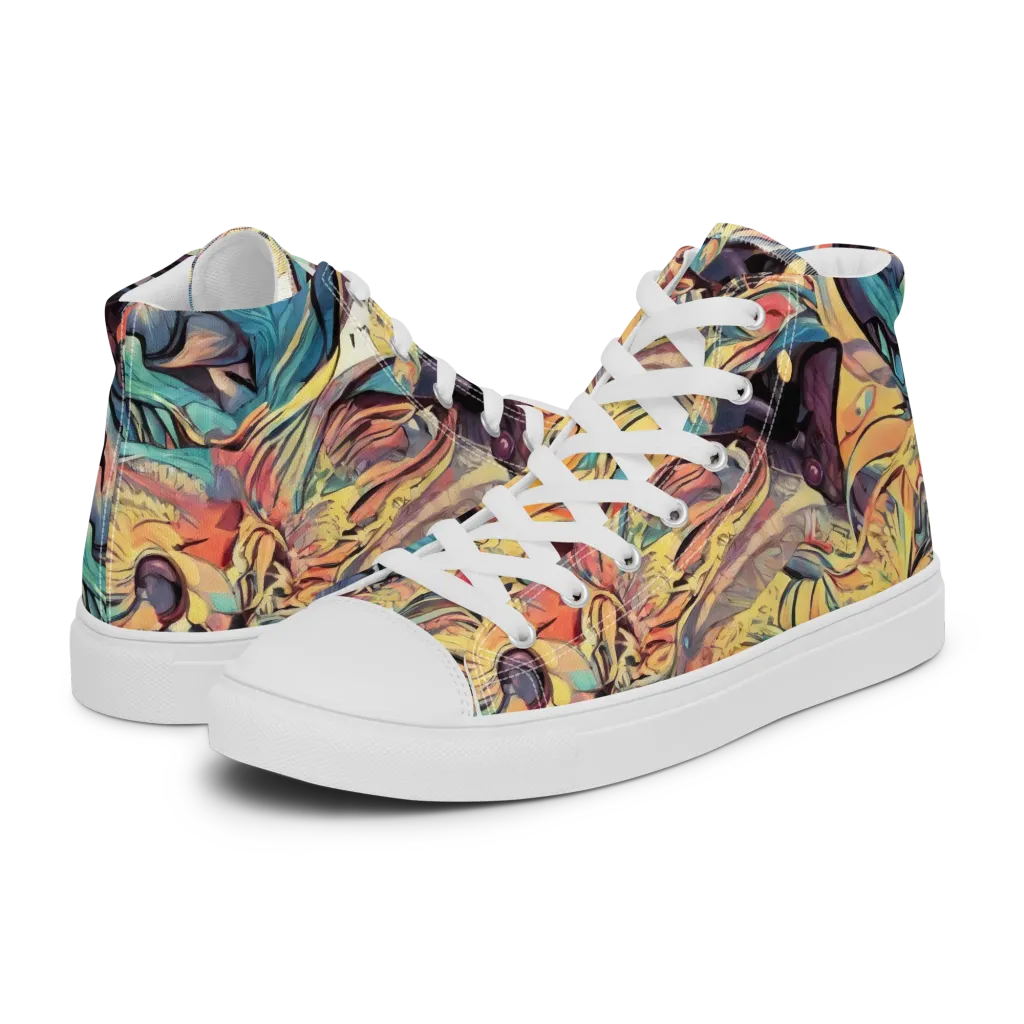 Harmonic Dream on Men's High Top Canvas Shoes — Left