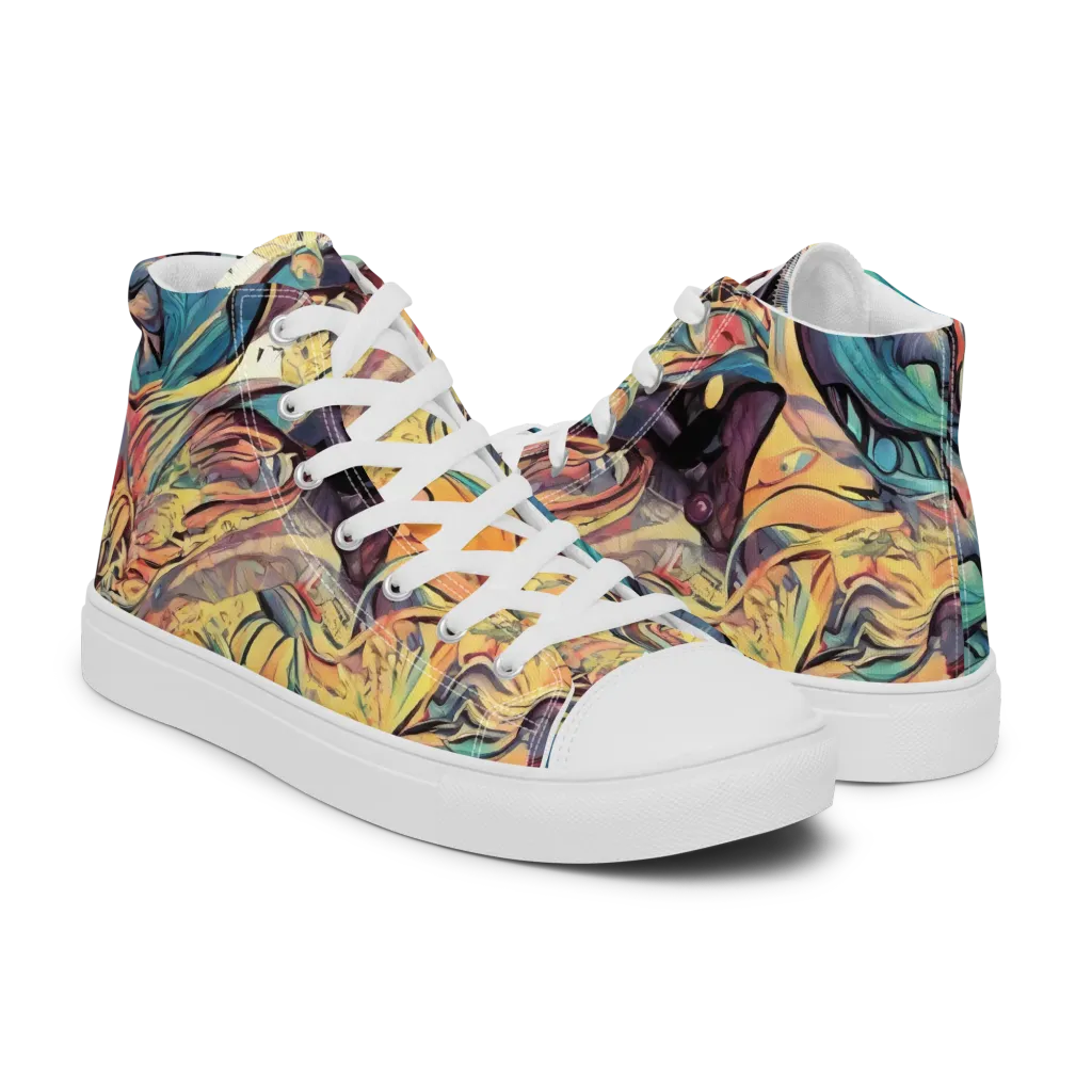 Harmonic Dream on Men's High Top Canvas Shoes — Right