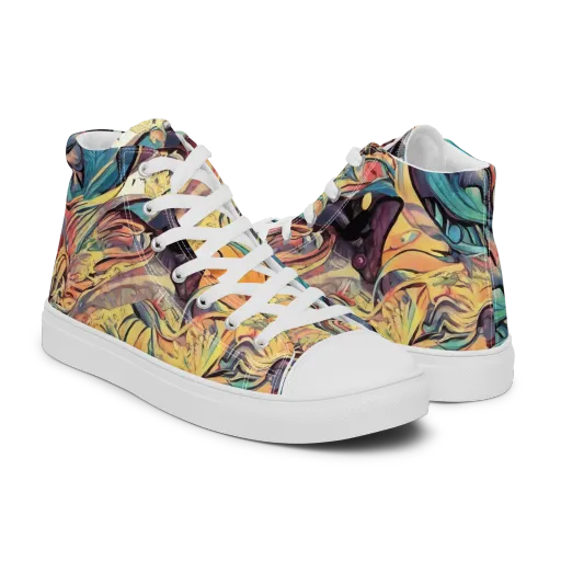 Harmonic Dream on a Men's High Top Canvas Shoes