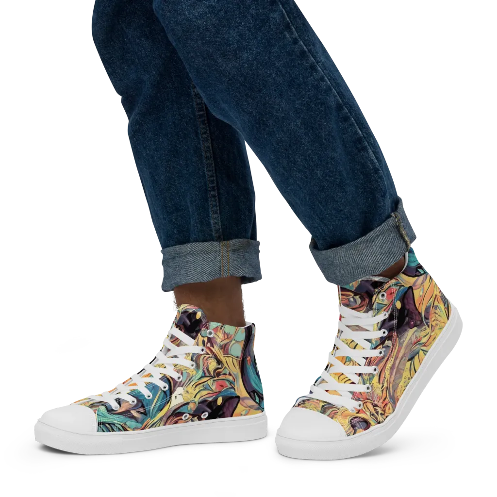 Harmonic Dream on Men's High Top Canvas Shoes — Left
