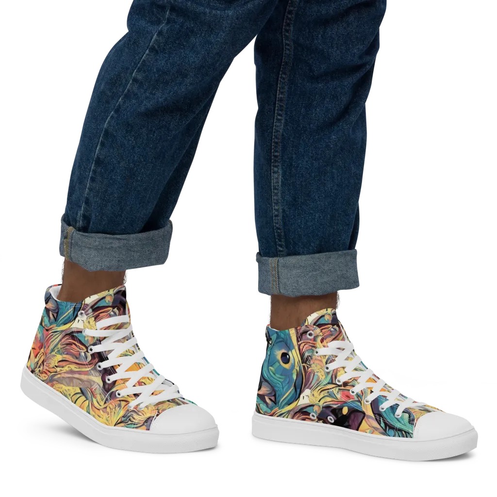 Harmonic Dream on Men's High Top Canvas Shoes — Right