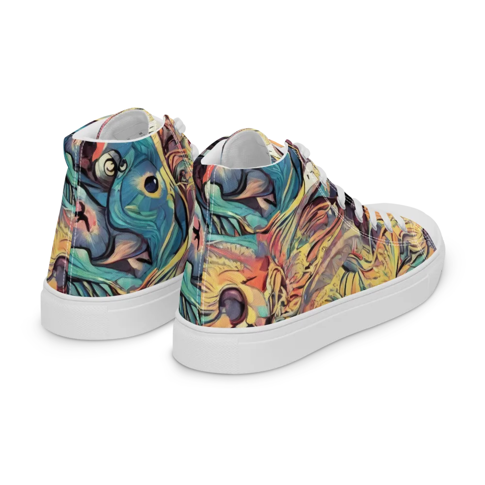 Harmonic Dream on Women's High Top Canvas Shoes — Right Back