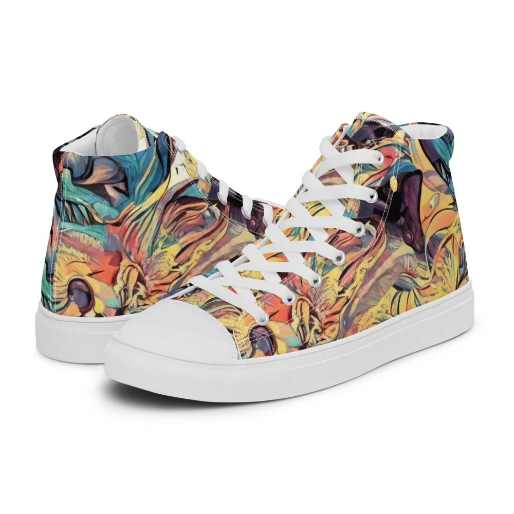 Harmonic Dream on Women's High Top Canvas Shoes — Left