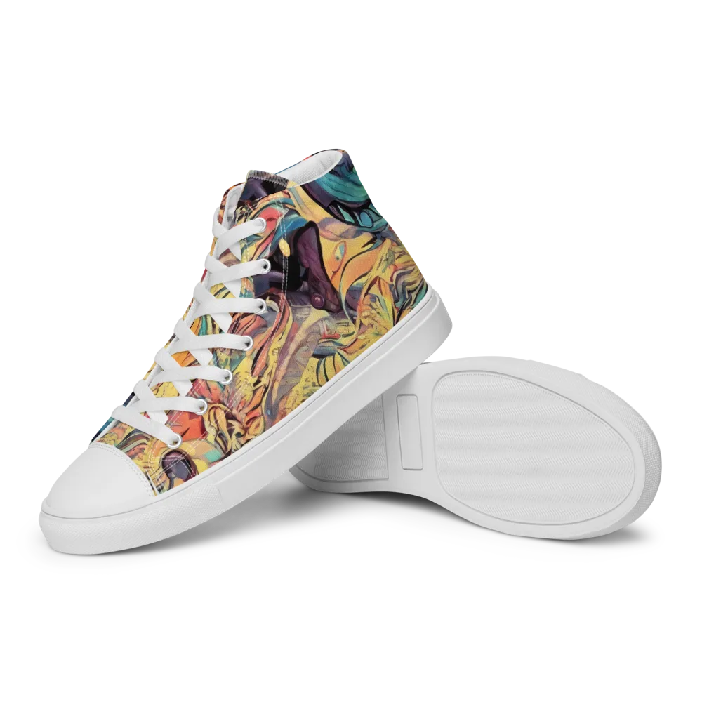 Harmonic Dream on Women's High Top Canvas Shoes — Left