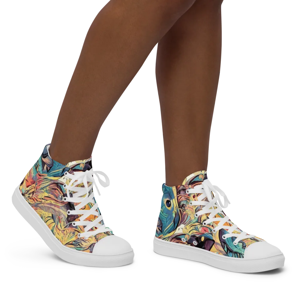 Harmonic Dream on Women's High Top Canvas Shoes — Right