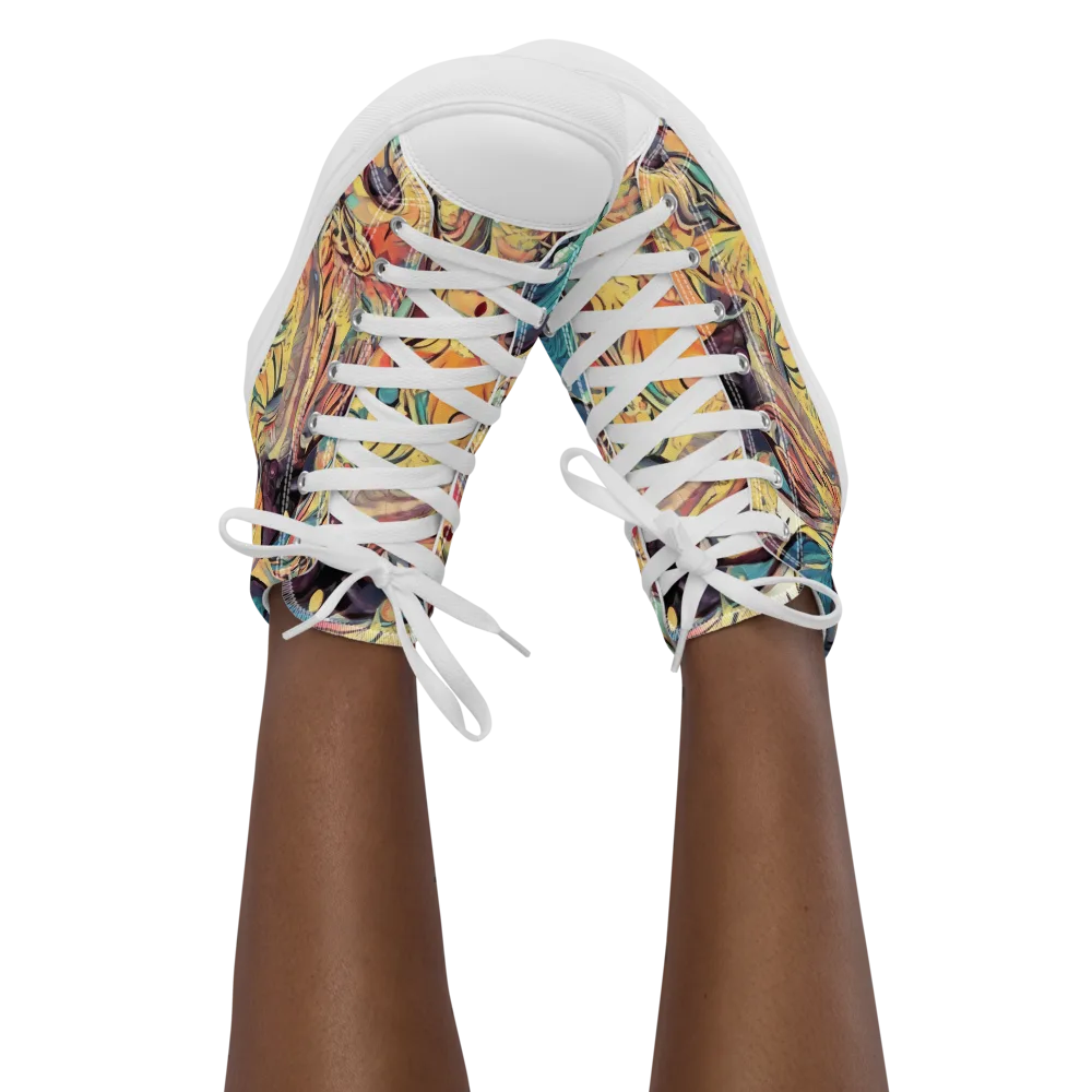 Harmonic Dream on Women's High Top Canvas Shoes — Front
