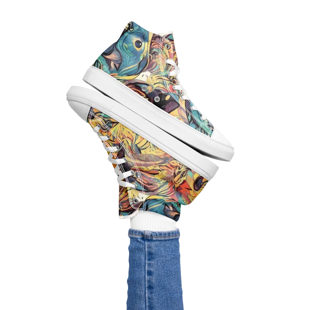 Harmonic Dream on Women's High Top Canvas Shoes — Left