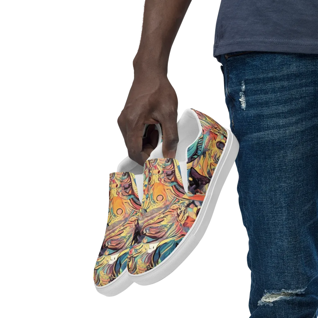 Harmonic Dream on Men's Slip-On Canvas Shoes — Left Front